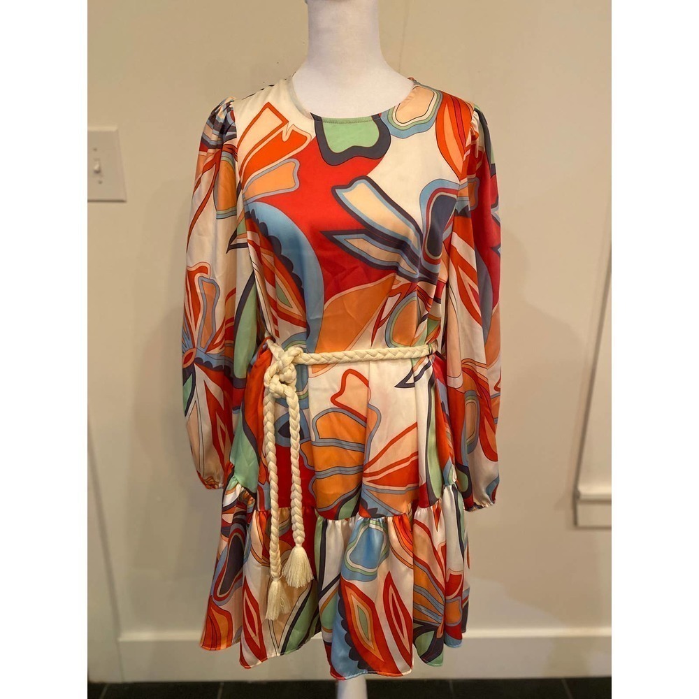 Alexis for Target Mixed floral long sleeve tiered ruffled dress